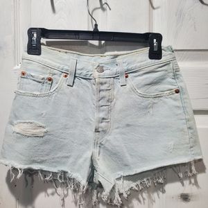 Levi's 501 light blue shorts